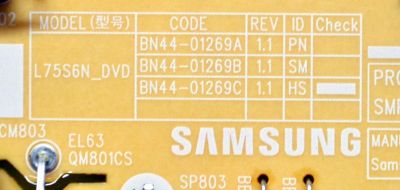 FUENTE DE PODER ORIGINAL PARA TV SAMSUNG / NUMERO DE PARTE BN44-01269C / L75S6N_DVD / BN4401269C / BN44-01269B / BN44-01269A / PANEL CY-BD070HGSV2H / DISPLAY JE695R3HE1K / BN96-54406A / MODELO UN70DU7000 / UN70DU7200DXZA UB02 - Imagen 2