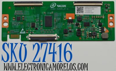 T-CON ORIGINAL PARA TV VIZIO / NUMERO DE PARTE 8T03D30513AUX / DCBDI-A260H_01 / 24070805711608 / T430QVN03.B / PANEL TPT430WR-QVN03.U / DISPLAY T430QVN03.T / BOARD 43T10-S0G XR BD / 43T10-S0F XL BD / MODELO VQD43M-0801 / VQD43M-0801 LTPWV5HA
