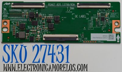 T-CON ORIGINAL PARA TV HISENSE / NUMERO DE PARTE 415652 / RSAG7.820.13799/ROH / 354668 / TCTG246J7QJL / PANEL JHD550H1U62-T0LA / DISPLAY PT550GT08-1 VER.1.0 / BOARD PT550GT08-1-XR-1 / PT550GT08-1-XL-1 / MDOELO 55R6030N