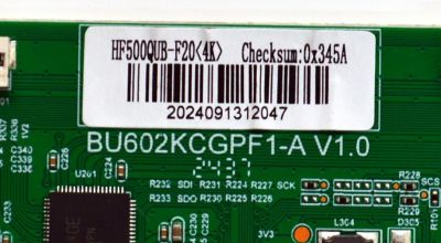 T-CON ORIGINAL PARA TV SCEPTRE / NUMERO DE PARTE BU602KCGPF1-A / BU602KCGPF1-A V1.0 / HF500QUB-F20 / 4K-VBO / PANEL MDHF500QUB-F20 / DISPLAY HF500QUB-F20 / MODELO U515CV-UMRD - Imagen 2