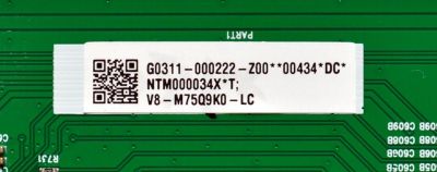 LED DRIVER ORIGINAL PARA TV TCL / NUMERO DE PARTE G0311-000222 / 40-75Q9K0-DCA2LG / G0102-000256 / 75Q9K / V8-M75Q9K0-LC / DISPLAY ST7461D05-3 VER.2.1 / MODELO 75QM751G - Imagen 3