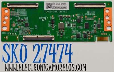 T-CON ORIGINAL PARA TV JVC / ONN / NUMERO DE PARTE 9043-447500-BE001001 / TU602-G4E1CB V1.0 / JRX09011RA0 / 2492508937 / PANEL K750WDJ1 / DISPLAY HV750QUB-F91 / MODELO SI75URF / ONR75J1U-MX