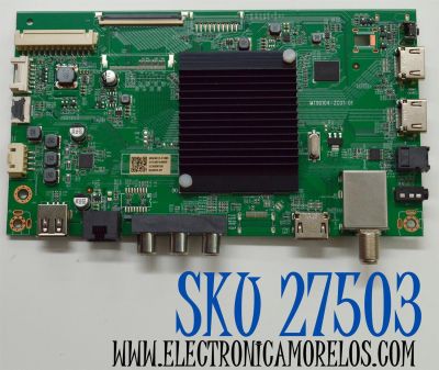 MAIN ORIGINAL PARA TV ONN ROKU TV 4K UHD HDR / NUMERO DE PARTE 515C90104M09 / MT90104-ZC01-01 / 2130006158 / M24005-MT / M09/9613-01885 / PANEL V650DJB-Q02 / DISPLAY V650DJB-Q02 REV.D2 / MODELO 100012587 65"