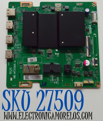 MAIN ORIGINAL PARA TV VIZIO / NUMERO DE PARTE 21201-04550 / MB-MT5586-A / 1000282253 / S11100028225302808 / PANEL BOEI650WQ1 / DISPLAY HV650QUB-F72 REV.1.0 / MODELO V4K65C-0804 / V4K65C-0804 LBSFU7LA