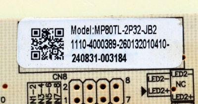 FUENTE DE PODER ORIGINAL PARA TV WESTINGHOUSE / NUMERO DE PARTE 260132010410 / MP80TL-2P32-JB / MP80TL-2P32-JB2 / 1110-4000389 / 240831-003184 / PANEL HK430WLEDM-JHYYH / DISPLAY PT430GT03-1 VER.1.0 / MODELO WR43UT4212 - Imagen 3