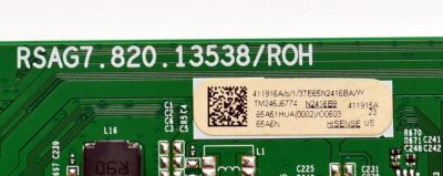 MAIN ORIGINAL PARA TV HISENSE 4K UHD HDR SMART TV / NUMERO DE PARTE 411916 / RSAG7.820.13538/ROH / 65A51HUA(0002) / 411915 / N2416B9 / PANEL HD650H1U73-T0L1B6\R / DISPLAY HV650QUB-F72 REV.2.0 / MODELO 65A6N - Imagen 3