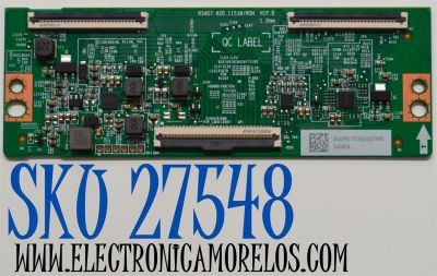 T-CON ORIGINAL PARA TV HISENSE / NUMERO DE PARTE 356698 / RSAG7.820.11538/ROH VER.B / 343804 / TCTG245G7B9C / H41802PNS86A1 / PANEL HD650H1U73-T0L1B6\R / DISPLAY HV650QUB-F72 REV.2.0 / MODELO 65A6N / 65R6E4 / 65A65NV / 65A6NV