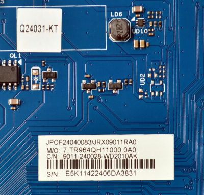 MAIN ORIGINAL PARA TV ONN ROKU 4K UHD HDR / NUMERO DE PARTE 9011-240028-WD2010AK / CVR964_QH / Q24031-KT / 7.TR964QH11000.0A0 / JRX09011RA0 / 2462302975 / JPOF24040083 / PANEL K500WDGF / DISPLAY CV500U5-T01 REV:01 / MODELO 100012585 50" - Imagen 4