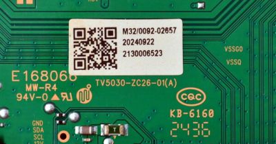 T-CON ORIGINAL PARA TV ONN / NUMERO DE PARTE 513C5030M32 / TV5030-ZC26-01(A) / M32/0092-02657 / 2130006523 / PANEL HF550QUB-F20 / DISPLAY HF550QUB-F20 / MODELO 100012586 55" - Imagen 2