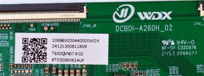 T-CON ORIGINAL PARA TV ONN / NUMERO DE PARTE 8T03D36061AUX / DCBDI-A260H_02 / T650QVN07.9 02 / 206B65000440000WDX / 24121300811809 / PANEL TPT650WR-QVN07.U REV:S902A / DISPLAY T650QVN07.9 / BOARD 65T55 S1N XL1 / 65T55 S1L XR1 / MODELO 100012587 65" - Imagen 2