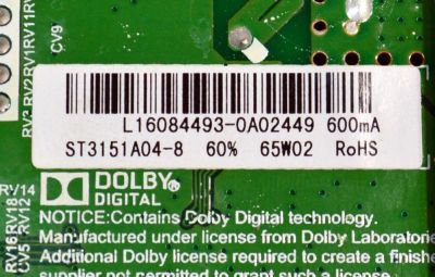 MAIN FUENTE COMBO ORIGINAL PARA TV AVERA / NUMERO DE PARTE L16084493 / TP-MS3393.PB801 / ST3151A04-8 / ST1608AV32AER10N / L16084493-0A02449 / DISPLAY ST3151A04-8 / MODELO 32AER10N - Imagen 2