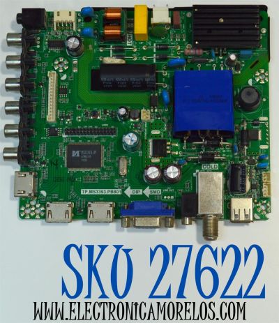 MAIN FUENTE COMBO ORIGINAL PARA TV RCA / NUMERO DE PARTE K15082836 / TP.MS3393.PB801 / LK315T3HB87 / AE0010345 / GE0010345-A1 / K15082836-0A12871 / PANEL LK315T3HB87-12V / MODELO LED32G30RQ / LED32G30RQ 5516-LE32G30-A1