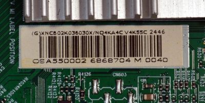 MAIN ORIGINAL PARA TV VIZIO 4K UHD HDR SMARTCAST / NUMERO DE PARTE XNCB02K036 / 715GE476-M0C-B00-004I / (G)XNCB02K036030X / 6868704 M / NQAKA4C / PANEL TPT550WR-QVN10.U REV:SBB0M / DISPLAY T550QVN10.B / MODELO V4K55C-0801 / V4K55C-0801 LTCWV2HA - Imagen 4