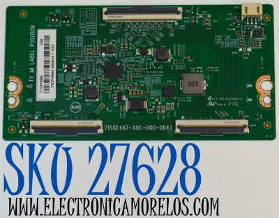 T-CON ORIGINAL PARA TV VIZIO / NUMERO DE PARTE TCPFNBA5 / 715GE497-X0C-000-004I / (X)TCPFNBA5 / TTCPFNBA5 / 6854014 T / PANEL TPT550WR-QVN10.U REV:SBB0M / DISPLAY T550QVN10.B / MODELO V4K55C-0801 / V4K55C-0801 LTCWV2HA