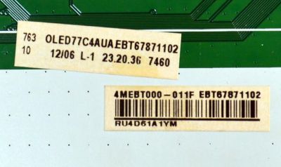 MAIN ORIGINAL PARA TV LG 4K UHD HDR SMART TV / NUMERO DE PARTE EBT67871102 / EAX69982309 / EAX69982309(1.0) / 67871102 / MODELO OLED77C4AUA / OLED77C4AUA.DUSQLJR - Imagen 3