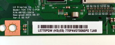 T-CON ORIGINAL PARA TV LG / NUMERO  DE PARTE 6871L-7606B / 6870C-1041A / LE770PQW (HS)(E5) / 7606B / MODELO OLED77C4AUA / OLED77C4AUA.DUSQLJR - Imagen 3