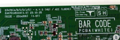 MAIN ORIGINAL PARA TV LG 4K UHD HDR SMART TV / NUMERO DE PARTE EBT67871602 / EAX70145104 / EAX70145104(1.0) / 67871602 / MODELO OLED77B4AUA / OLED77B4AUA.DUSQLJR - Imagen 2