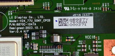 T-CON ORIGINAL PARA TV SONY / NUMERO DE PARTE 6871L-7646A / 6870C-1047A / LE770PQL (HS)(E1) / 7646A / PANEL YDEM077UNG11 / MODELO K-77XR80C / K77XR80C - Imagen 3