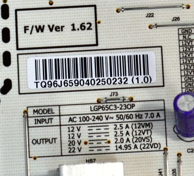 FUENTE DE PODER ORIGINAL PARA TV LG / NUMERO DE PARTE EAY65904025 / LGP65C3-23OP / TP6W65904025 / 65904025 / MODELO OLED65C4AUA - Imagen 2