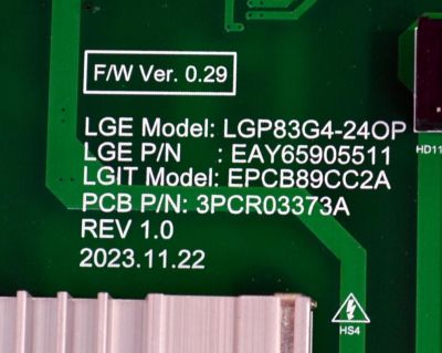 FUENTE DE PODER ORIGINAL PARA TV LG / NUMERO DE PARTE EAY65905511 / LGP83G4-24OP / EPCB89CC2A / 3PCR03373A / 65905511 / MODELO OLED83G4WUA / OLED83G4WUA.BUSYLJR - Imagen 2