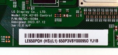 T-CON ORIGINAL PARA TV LG / NUMERO DE PARTE 6871L-7653A / 6870C-1039A / LE650PQH (HS)(L1) / 7653A / MODELO OLED65G4SUB / OLED65G4SUB.DUSQLJR - Imagen 2
