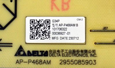 FUENTE DE PODER ORIGINAL PARA TV SONY / NUMERO DE PARTE 101706322 / AP-P468AM / 2955085903 / AP-P468AM B / 00036927-01 / PANEL YDDM085DGU11 / DISPLAY T850QVN03.K / MODELO XR-85X90CL / XR85X90CL - Imagen 2
