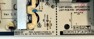FUENTE DE PODER ORIGINAL PARA TV LG / NUMERO DE PARTE EAY65768827 / EAX69117404 / EAX69117404(1.4) / 65768827 / EPCA26CC1A / 3PCR03067A / LGP48CX-20OP / PANEL AC480AQL / MODELO OLED48C2AUA / OLED48C2AUA.DUSQLJR - Imagen 2