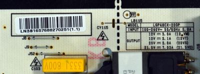 FUENTE DE PODER ORIGINAL PARA TV LG / NUMERO DE PARTE EAY65768827 / EAX69117404 / EAX69117404(1.4) / 65768827 / EPCA26CC1A / 3PCR03067A / LGP48CX-20OP / PANEL AC480AQL / MODELO OLED48C2AUA / OLED48C2AUA.DUSQLJR - Imagen 3