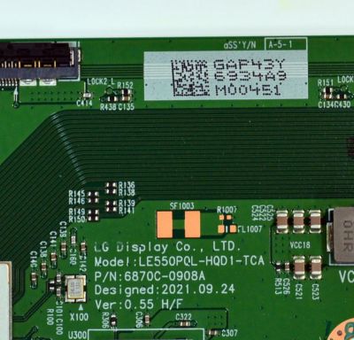 T-CON ORIGINAL PARA TV LG / NUMERO DE PARTE 6871L-6934A / 6870C-0908A / LE550PQL-HQD1-TCA / LE480PQL (HQ)(A1) / 6934A / PANEL AC480AQL / MODELO OLED48C2AUA / OLED48C2AUA.DUSQLJR - Imagen 2