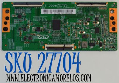 T-CON ORIGINAL PARA TV ROKU SELECT SERIES / NUMERO DE PARTE T55UHD-CVC1 / T-0008 / ER110035011101 / HCAM8502EG11 / DISPLAY ST5461D18-2 VER.2.1 / BOARD CSU05-XR-1 / CSU05-XL-1 / MODELO 55R4A5X