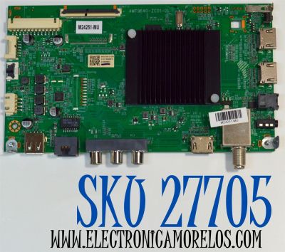 MAIN ORIGINAL PARA TV ONN ROKU 4K UHD HDR / NUMERO DE PARTE 515CT9640M10 / AMT9640-ZC01-01 / M10/5343-01208 / M24251-MU / 2130006802 / PANEL JR745R3HC5K / DISPLAY JR745R3HC5K / BN96-58357A  / MODELO 100044717 75"