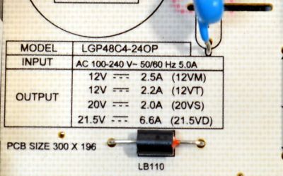 FUENTE DE PODER ORIGINAL PARA TV LG / NUMERO DE PARTE EAY65904061 / LGP48C4-24OP / 65904061 / PANEL AC480AQW / MODELO OLED48C4AUA / OLED48C4AUA.DUSQLJR - Imagen 4