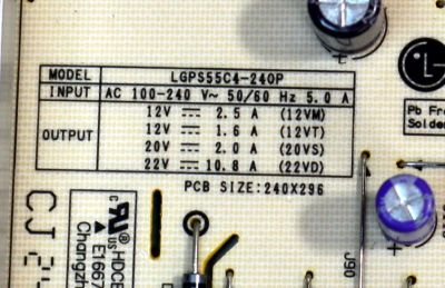 FUENTE DE PODER ORIGINAL PARA TV LG / NUMERO DE PARTE 37906511 / EAX70176803 / EAX70176803(1.0) / LGPS55C4-24OP / PANEL AC550AQW / MODELO OLED55C4AUA / OLED55C4AUA.DUSQLJR - Imagen 2