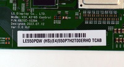 T-CON ORIGINAL PARA TV LG / NUMERO DE PARTE 6871L-7568A / 6870C-1039A / LE550PQW (HS)(E4) / 7568A / MODELO OLED55C4AUA / OLED55C4AUA.DUSQLJR - Imagen 2