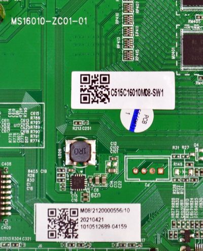 MAIN ORIGINAL PARA TV ONN ROKU 4K UHD HDR / NUMERO DE PARTE 515C16010M08 / MS16010-ZC01-01 / C515C16010M08-SW1 / M08-2120000556/10 / 1010512689-04159 / M21046-MV / PANEL BOEA500WH1 / DISPLAY CC500PV5D VER.17 / MODELO 100012585 50" - Imagen 3