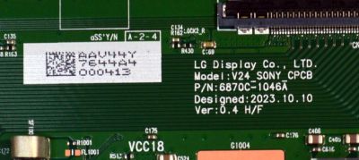 T-CON ORIGINAL PARA TV SONY / NUMERO DE PARTE 6871L-7644A / 6870C-1046A / LE550PQL (HS)(E1) / 7644A / PANEL YDEM055UNG11 / DISPLAY LE550PQL (HS)(E1) / MODELO K-55XR80C / K55XR80C - Imagen 3