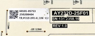 FUENTE DE PODER ORIGINAL PARA TV LG / NUMERO DE PARTE 60101-05753 / AY232D-2SF01 / AY232D-2SF01-A1_210W V1.0 / 250208404 / PANEL BOEB750WQ19F9F / DISPLAY HV750QUB-F9F / MODELO 75UA7500ZUA / 75UA7500ZUA.CUSFBH - Imagen 2