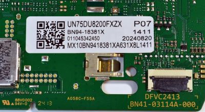 MAIN ORIGINAL PARA TV SAMSUNG 4K UHD HDR SMART TV / NUMERO DE PARTE BN94-18381X / BN41-03114A / DFVC2413 / BN41-03114A-000 / BN9418381X / BN97-21234D / PANEL CY-SC075HGV8H / DISPLAY ST7461D03-4 V2.1 / BN96-57869A / MODELO UN75DU8000BXZA CB03 - Imagen 4