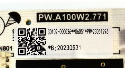 FUENTE DE PODER ORIGINAL PARA TV TCL / NUMERO DE PARTE 30102-000036 / PW.A100W2.771 / B23051296 / PANEL LVU580NDEL / DISPLAY CV580U3-L02 REV:01 / MODELO 58S470G - Imagen 3