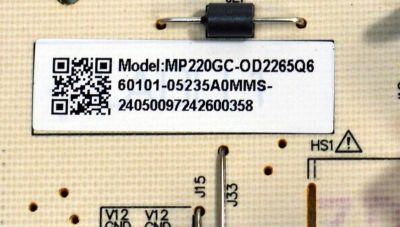 FUENTE DE PODER ORGINAL PARA TV VIZIO / NUMERO DE PARTE 60101-05235 / MP220GC-V755M / MP220GC-OD2265Q6 / 60101-05235A0MMS / PANEL BOEI650WQ1 / DISPLAY HV650QUB-F71 / MODELO M65Q6-L4 / M65Q6-L4 LBSFR7KA - Imagen 3