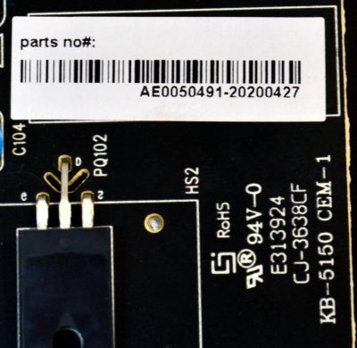 FUENTE DE PODER ORIGINAL PARA TV RCA / NUMERO DE PARTE AE0050491 / ER4255 / ER4255-D-175600-P03 / AE0050491-20200427 / PANEL CC575PU1L / DISPLAY CC575PU1L 01 / MODELO RHOS581SM-D - Imagen 3