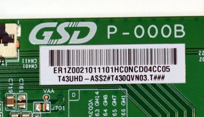 T-CON ORIGINAL PARA TV VIZIO / NUMERO DE PARTE T43UHD-ASS2 / P-000B / GSD P-000B / ER1Z0021011101HC / PANEL TPT430WR-QVN03.U / DISPLAY T430QVN03.T / MODELO VQD43M-0801 / VQD43M-0801 LTPWV5JB - Imagen 2
