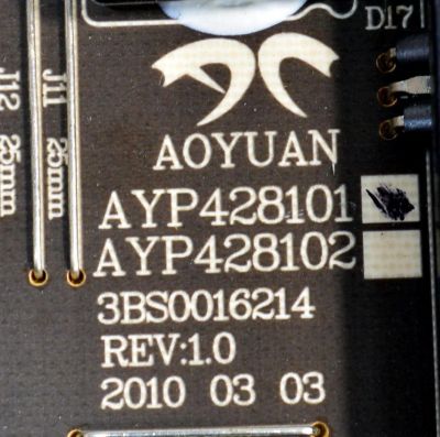 FUENTE DE PODER ORIGINAL PARA TV COBY / NUMERO DE PARTE AYP428101 / 3BS0016214 / AY1150A / PANEL LTA550HQ14 / MODELO LED3DTV5586 - Imagen 3