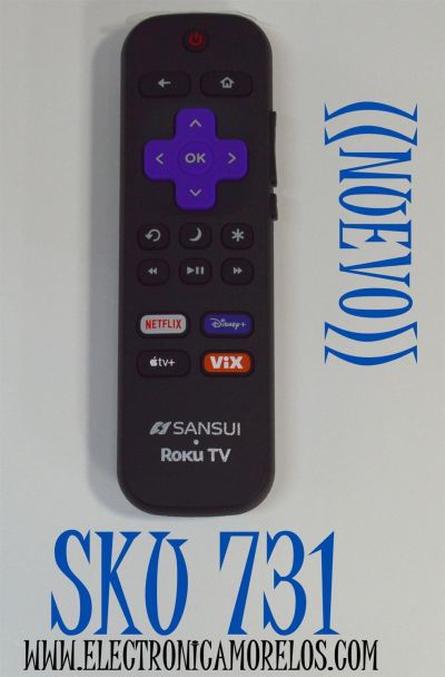 CONTROL REMOTO ORIGINAL NUEVO PARA TV SANSUI ROKU TV/ NUMERO DE PARTE 3226001368 / RC-ALIR / RC18F-T7