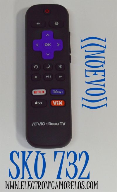 CONTROL REMOTO ORIGINAL NUEVO PARA TV ATVIO  ROKU TV/ NUMERO DE PARTE 3226001206 / RC-ALIR / RC18F-T6