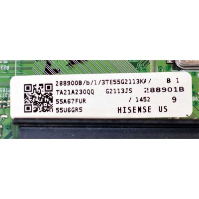 MAIN ORIGINAL PARA TV HISENSE 4K UHD HDR ROKU TV /NUMERO DE PARTE 288900 / RSAG7.820.11014/ROH / 288901 / 55A67FUR / PANEL JHD550X3U51-T0L8B2 / DISPLAY T550QVN10.0 / MODELO 55U6GR5 / NOTA IMPORTANTE: BALUM DAÑADO TUNER - Imagen 3