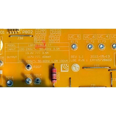 FUENTE DE PODER ORIGINAL PARA TV LG / NUMERO DE PARTE EAY65728602 / LGP43-19UL6-IT / 65728602 / PANEL ND430EQG-SBHR3 / DISPLAY DV430QUB-L2D / MODELO 43UA7500ZUA / 43UA7500ZUA.BUSFKLR - Imagen 3