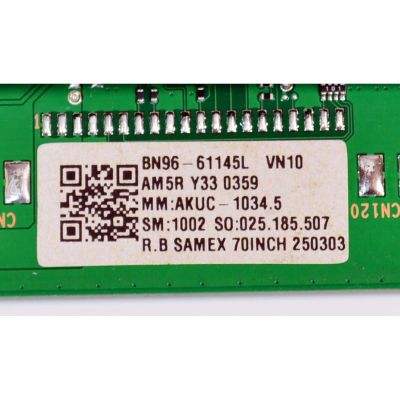 MAIN ORIGINAL PARA TV SAMSUNG 4K UHD HDR SMART TV / NUMERO DE PARTE BN96-61145L / BN41-03350A / KANT_SU2E_FU8 / BN9661145L / PANEL CY-BF070HGJV3H / DISPLAY CV700U3-L03 / BN96-52038A / BOARD CV700U3-L03-XR-1 / CV700U3-L03-XL-1 / MODELO UN70U8000FBXZA GB02 - Imagen 4