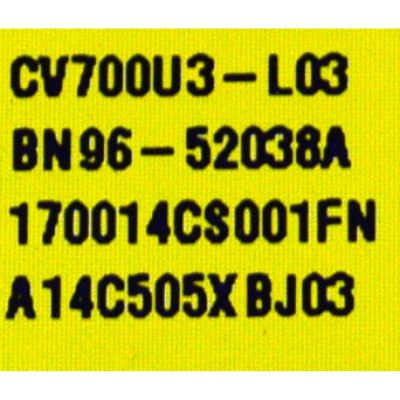 MAIN ORIGINAL PARA TV SAMSUNG 4K UHD HDR SMART TV / NUMERO DE PARTE BN96-61145L / BN41-03350A / KANT_SU2E_FU8 / BN9661145L / PANEL CY-BF070HGJV3H / DISPLAY CV700U3-L03 / BN96-52038A / BOARD CV700U3-L03-XR-1 / CV700U3-L03-XL-1 / MODELO UN70U8000FBXZA GB02 - Imagen 2