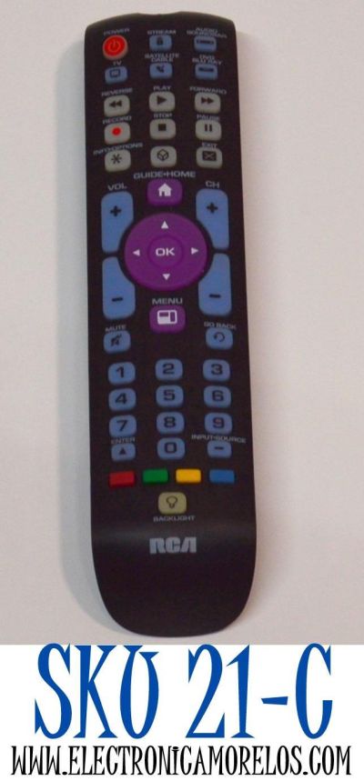 CONTROL REMOTO ORIGINAL RCA PARA CONTROLAR HASTA 5 DISPOSITIVOS DIFERENTES COMO TV/DVD/BARRAS DE SONIDO/REPRODUCTORES DE STRAMING/CABLE/SATELITE /  NUMERO DE PARTE RCRN04GR / RCRN05BHZ / R256-1 / 4Q37CX / RC49K-T2-01